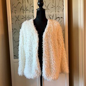 Faux Fur Open Front Jacket M/L